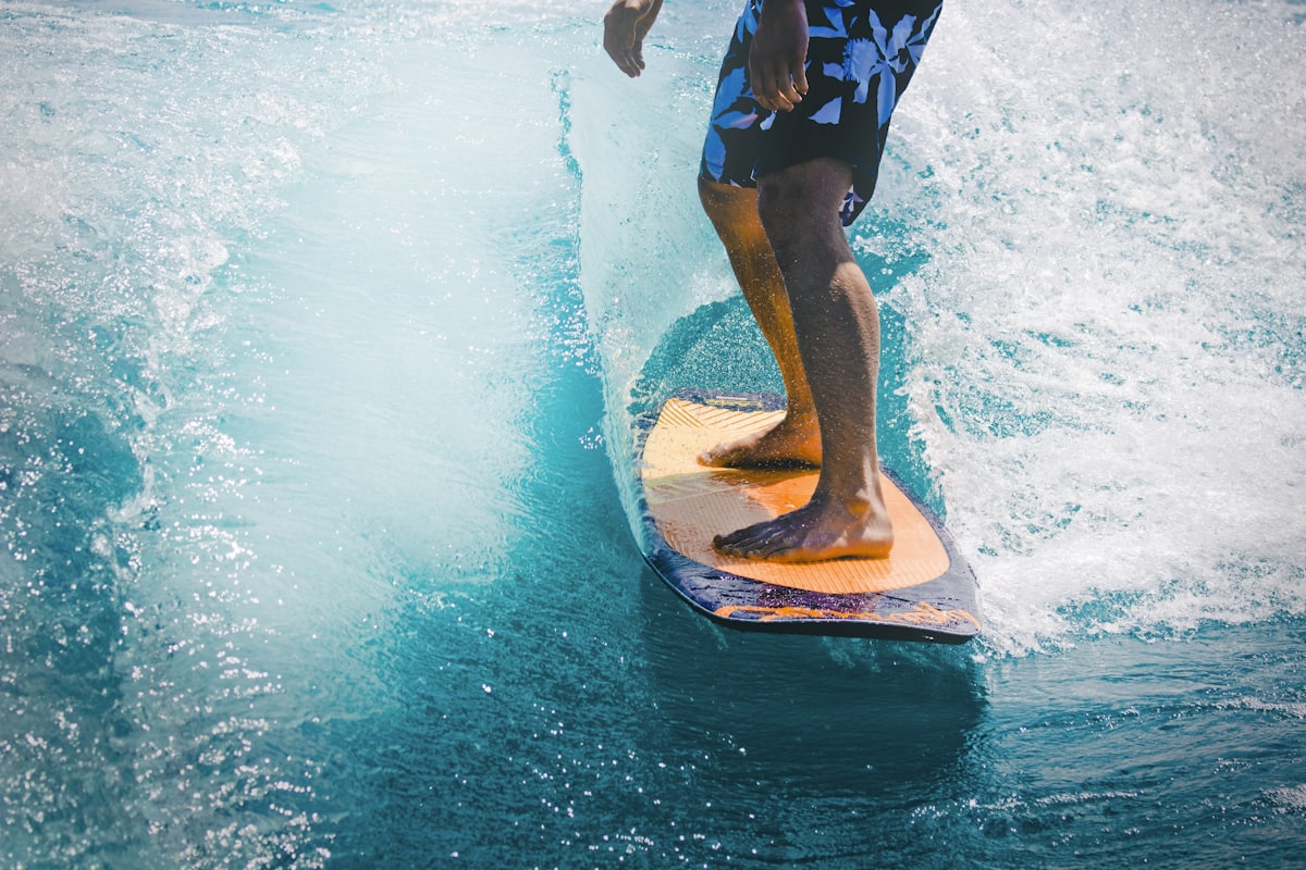 Surfer riding a wave